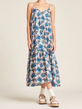 Trovata Floral Ari Cotton Midi Dress Tropical Vine Size XS